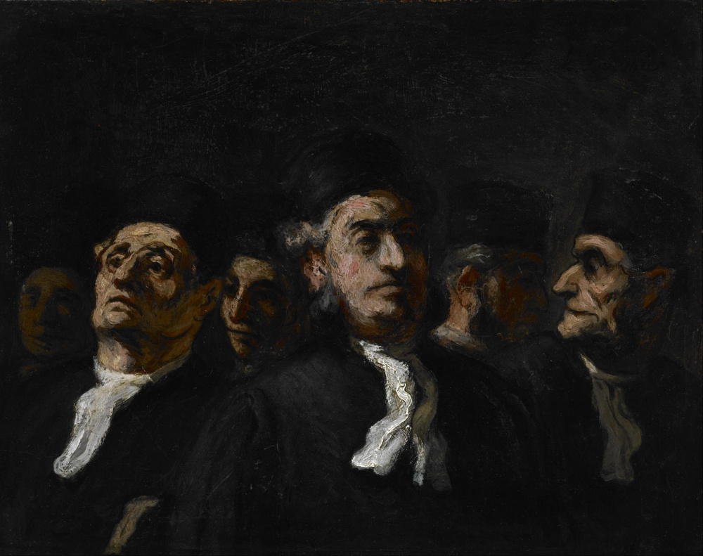 Honoré Daumier - A Meeting of Lawyers - 杜米埃.tif
